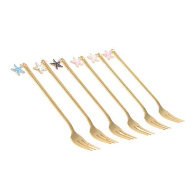 Gold Star Dessert Forks - Set of 6