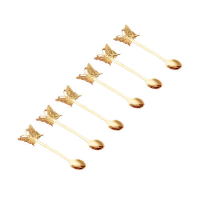 Gold Butterfly Dessert Spoons - Set of 6