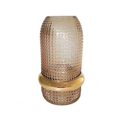 Amber vase with gold rim 15x25cm