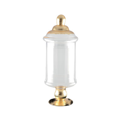 TRANSPARENT CANDY BOX WITH GOLDEN LID