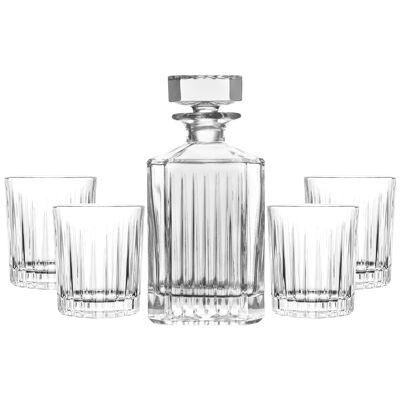 Juego de whisky de cristal con jarra de 850 ml y 4 vasos de 300 ml