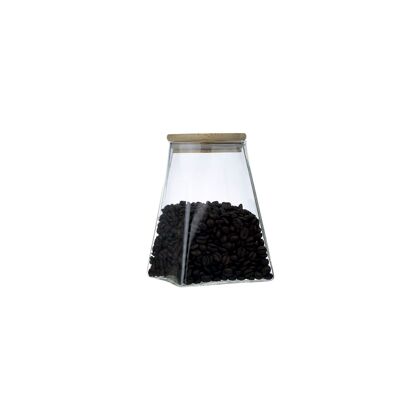 Pot triangulaire avec couvercle en bois 910ml