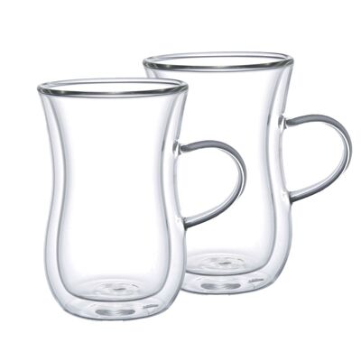 Tazas de té de doble pared con asa - juego de 2