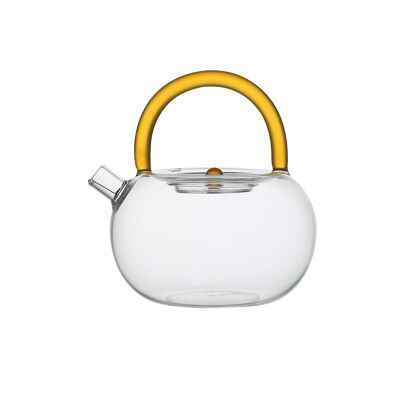 Glass teapot with yellow handle 800ml