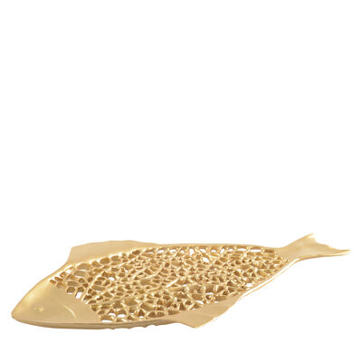 Coupe décorative poisson doré 38x18.5x1.5cm