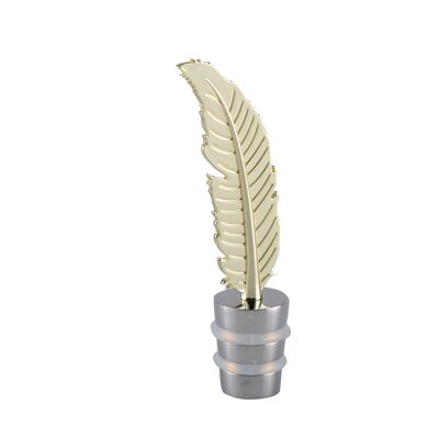 Gold feather bottle stopper