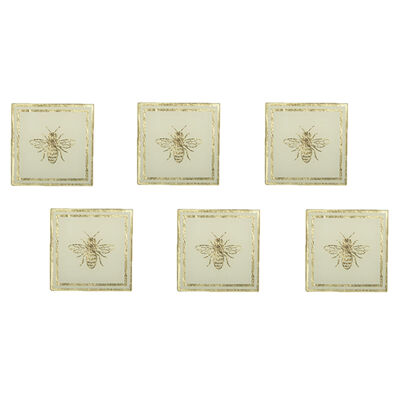 SET OF 6 BEE COASTERS