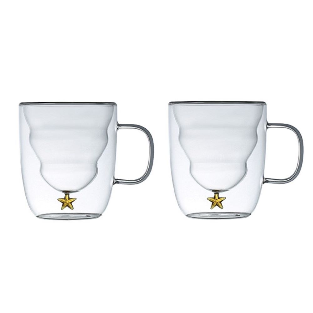 Doppelwandige Becher „Gold Star“, 250 ml, 2er-Set