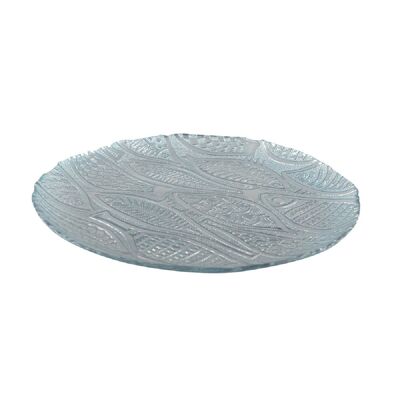 FISH ROUND PLATE LIGHT BLUE 32.5CM