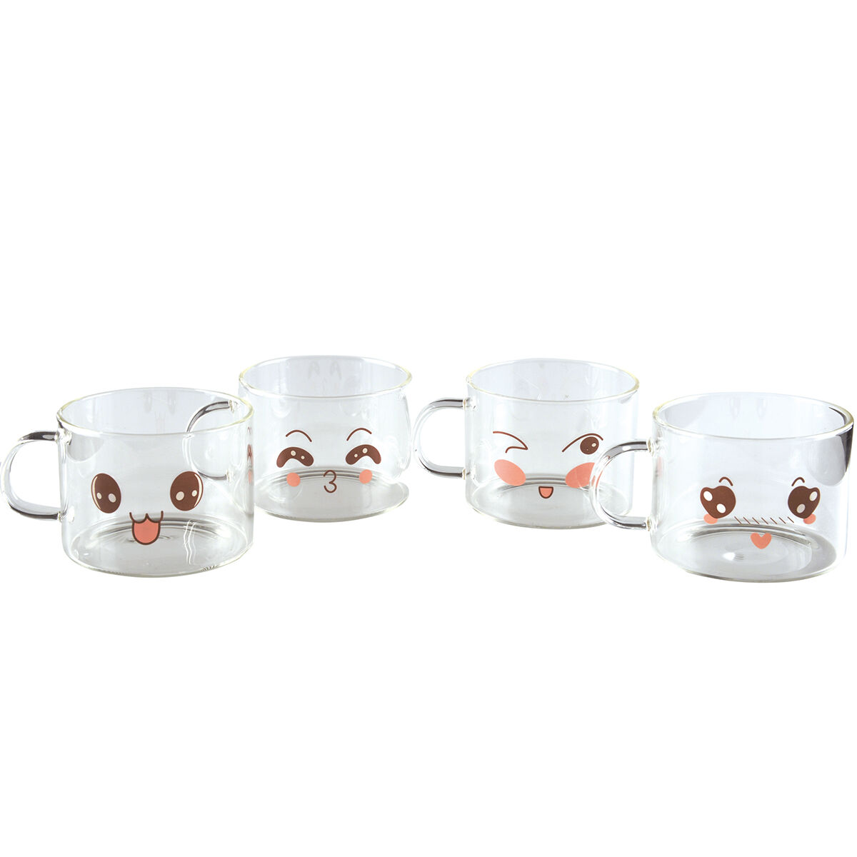 500ml decorative mugs - set of 4