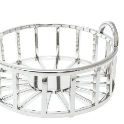 Round silver fruit bowl 28x28x14cm