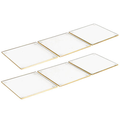 Square coasters with gold rim - set of 6