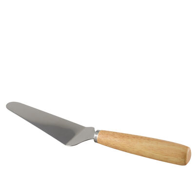 Stainless steel pie server with wooden handle