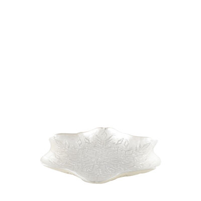 Coupe flocon blanche et grise pailletée 21.5cm