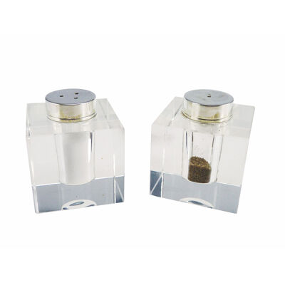 Square glass salt and pepper shakers