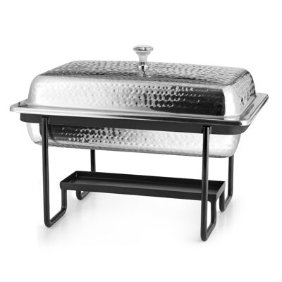 Hammered rectangular chafing dish 4l 40cm