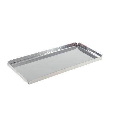 Plateau rectangulaire martelé effet miroir 25.5x11.5x1.25cm