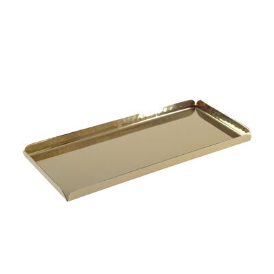 BANDEJA RECTANGULAR ORO MARTILLADO 25,5X11,5X1,25CM