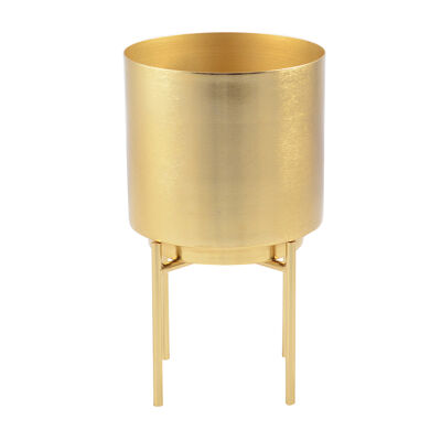 Small golden flowerpot 13x13x20cm