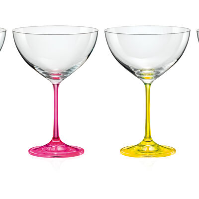 Verres cocktail néon 340 ml - lot de 4