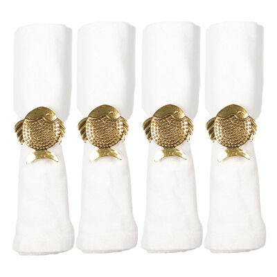 Set of 4 gold fish napkin rings