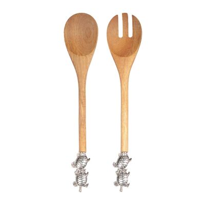 Silver turtle salad servers