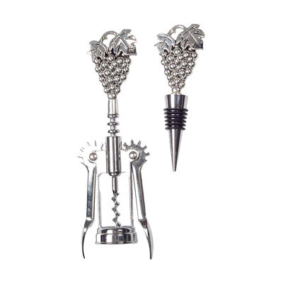 Tire bouchon et bouchon de bouteille raisin argent