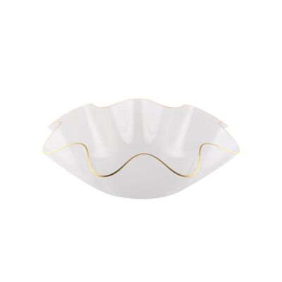 40 cm acrylic fruit bowl with gold rim