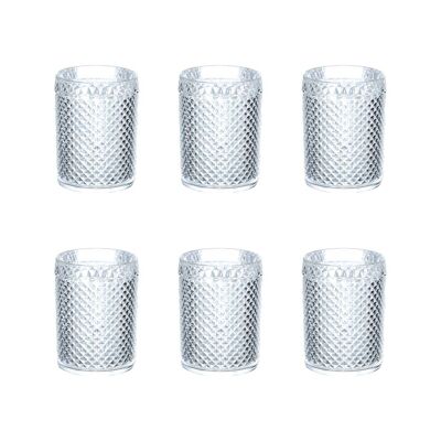 Vasos de agua acrílicos transparentes de diamante - Juego de 6