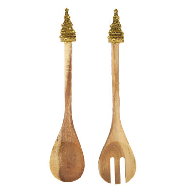 Acacia fir salad servers