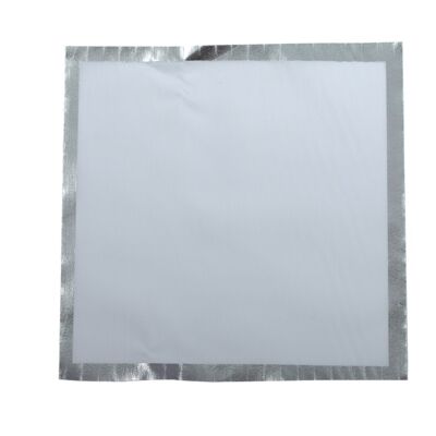 Disposable napkins 21x21cm white and silver roll 32 pieces