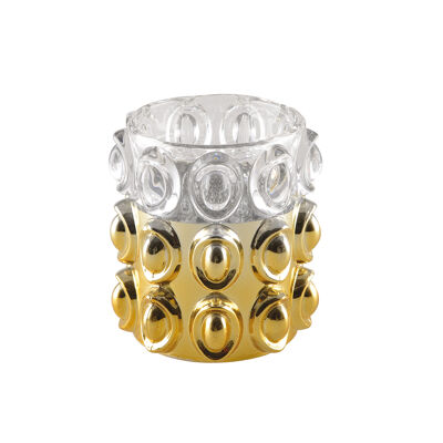 Half-gold bubble candle holder