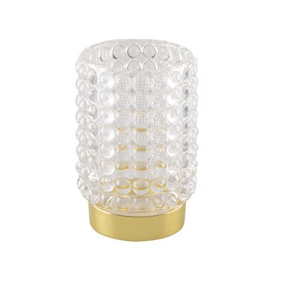 Bubble candle holder with golden base, height 13cm