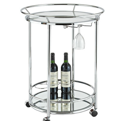 VASSOIO ROTONDO IN ACCIAIO INOX / SPECCHIO D.57CM