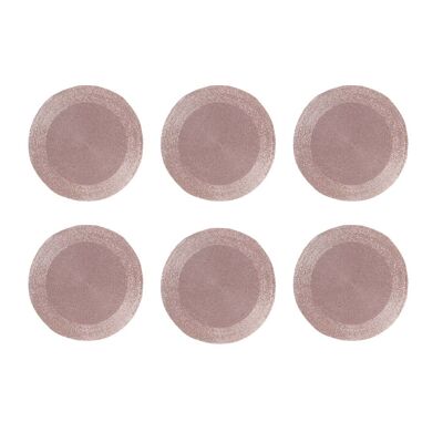 Posavasos color melocotón perlado - juego de 6