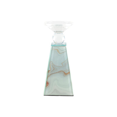 CANDLE HOLDER MARBLE COLOR 9X9X21CM
