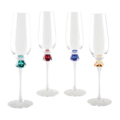 Diamond-Studded Flutes in 4 Colors - Set of 4