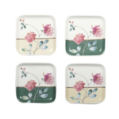 Floral square bowls - set of 4