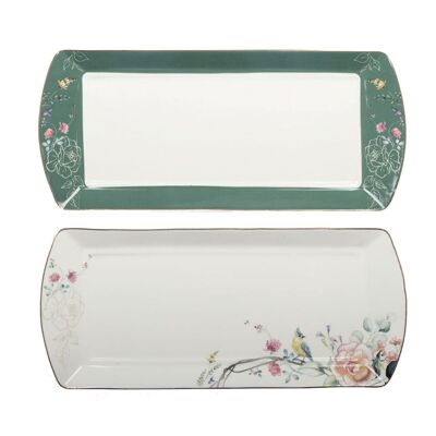 Foral cake dishes 29x13cm - set of 2