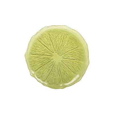 Assiette à dessert verte 21cm - citron