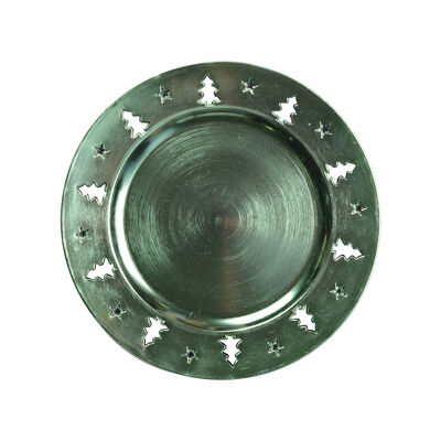 POSAVASOS VERDE BRILLANTE CON DECORACIÓN DE ÁRBOLES
