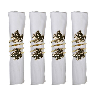 SET OF 4 ROUND OF VINE LEAF TOWELS
