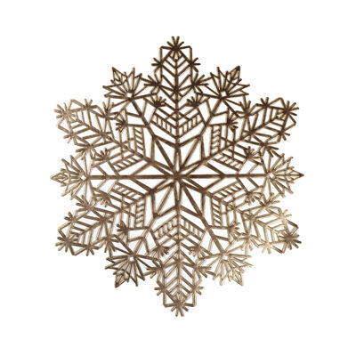 Posavasos dorado con copos de nieve