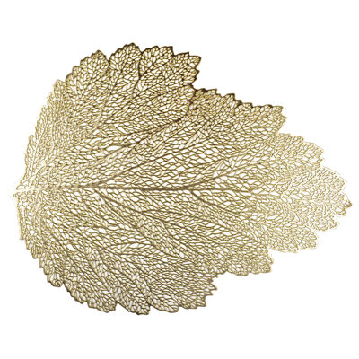 Golden oak leaf coaster