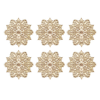 Gold Snowflake Coasters - Set of 6