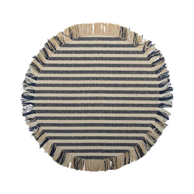 COLCHONETA DE YUTE RAYAS BEIGE Y AZUL