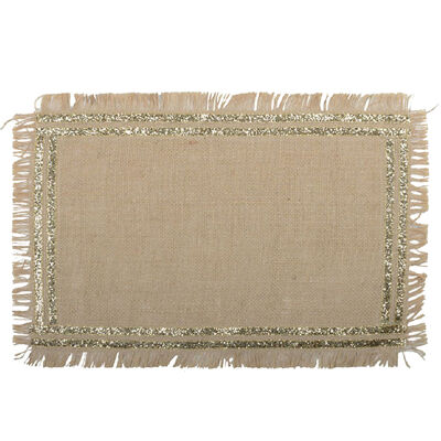 Rectangular gold burlap placemat