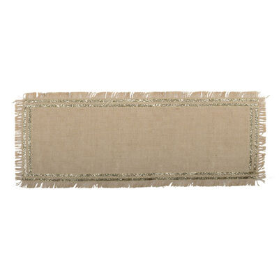 Gold burlap table runner