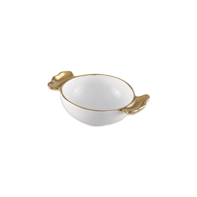 Candy bowl with golden handles 11x11x5cm