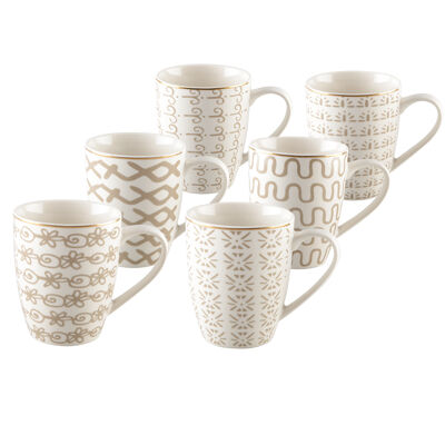 Geometric mugs 350ml - set of 6